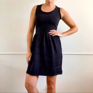 90s Dress Vintage Max Studio Black Ribbed Bandage Dress Size XS